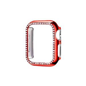Apple Watch Uyumlu Bumper Taşlı Parlak Kasa Merlot  bikordon