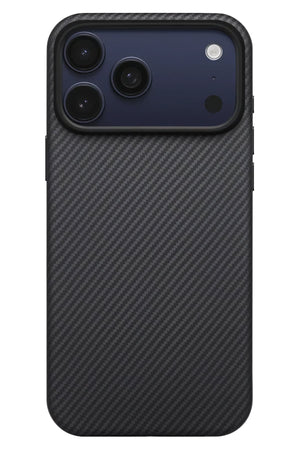 Military-Grade iPhone 17 Pro MagSafe Uyumlu Aramid Fiber Kılıf Black Gray Pitaka