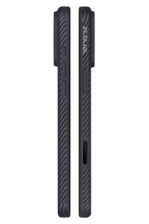Military-Grade iPhone 17 Pro MagSafe Uyumlu Aramid Fiber Kılıf Black Gray Pitaka