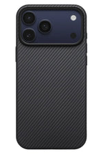 Military-Grade iPhone 17 Pro Max MagSafe Uyumlu Aramid Fiber Kılıf Black Gray Pitaka