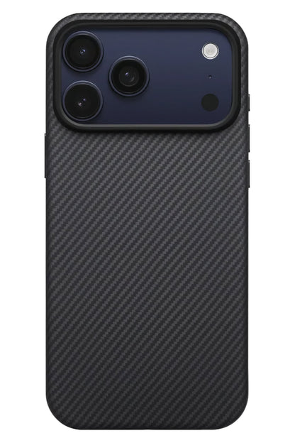 Military-Grade iPhone 17 Pro Max MagSafe Uyumlu Aramid Fiber Kılıf Black Gray Pitaka