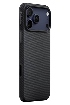 Military-Grade iPhone 17 Pro Max MagSafe Uyumlu Aramid Fiber Kılıf Black Gray Pitaka