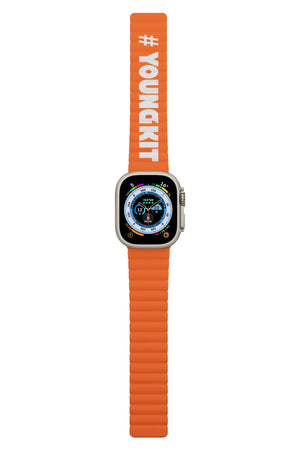 Youngkit Apple Watch Uyumlu Manyetik Mıknatıslı Minimalist Kordon Turuncu