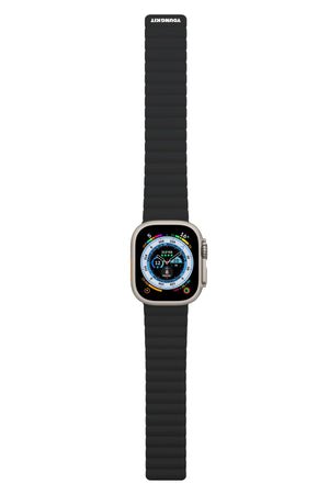 Youngkit Apple Watch Uyumlu Manyetik Mıknatıslı Minimalist Kordon Siyah  Youngkit