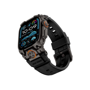 Mohseven Armor Apple Watch Ultra Uyumlu Silikon Siyah Kordon Mohseven