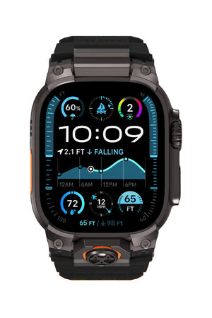 Mohseven Armor Apple Watch Ultra Uyumlu Silikon Siyah Kordon Mohseven