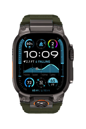 Mohseven Armor Apple Watch Ultra Uyumlu Silikon Siyah Toka Yeşil Kordon Mohseven