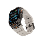 Mohseven Armor Apple Watch Ultra Uyumlu Silikon Siyah Tokalı Beyaz Kordon Mohseven