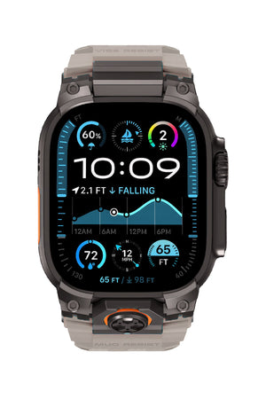 Mohseven Armor Apple Watch Ultra Uyumlu Silikon Siyah Tokalı Beyaz Kordon Mohseven