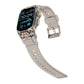 Mohseven Armor Apple Watch Ultra Uyumlu Silikon Titanyum Gri Toka Beyaz Kordon Mohseven