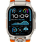 Mohseven Armor Apple Watch Ultra Uyumlu Silikon Titanyum Gri Toka Turuncu Kordon Mohseven