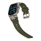 Mohseven Armor Apple Watch Ultra Uyumlu Silikon Titanyum Gri Toka Yeşil Kordon Mohseven