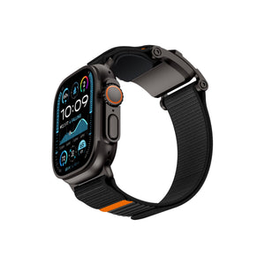 Mohseven Mecha Apple Watch Ultra Uyumlu Hasır Kordon Siyah Mohseven