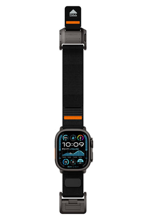 Mohseven Mecha Apple Watch Ultra Uyumlu Hasır Kordon Siyah Mohseven