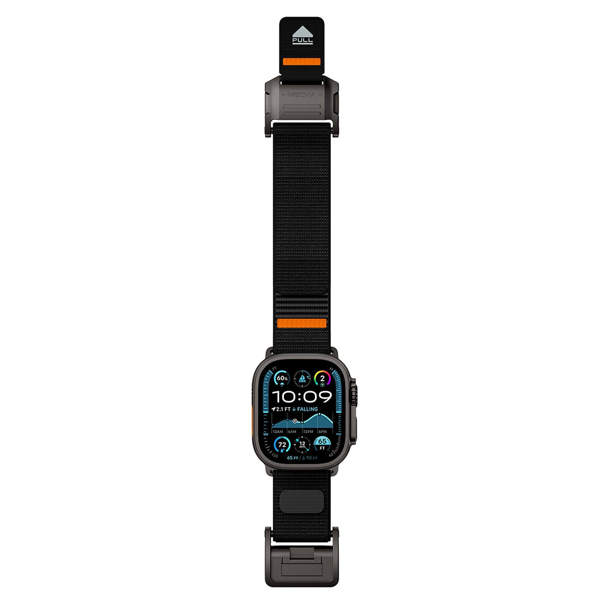 Mohseven Mecha Apple Watch Ultra Uyumlu Hasır Kordon Siyah Mohseven