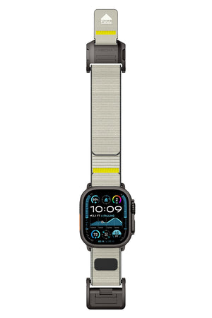 Mohseven Mecha Apple Watch Ultra Uyumlu Hasır Kordon Siyah Bej Mohseven