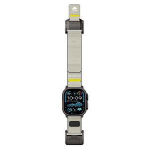 Mohseven Mecha Apple Watch Ultra Uyumlu Hasır Kordon Siyah Bej Mohseven