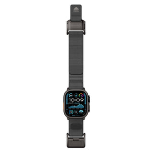 Mohseven Mecha Apple Watch Ultra Uyumlu Hasır Kordon Siyah Gri Mohseven