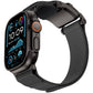 Mohseven Mecha Apple Watch Ultra Uyumlu Hasır Kordon Siyah Gri Mohseven