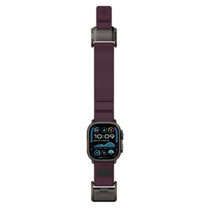 Mohseven Mecha Apple Watch Ultra Uyumlu Hasır Kordon Siyah Mor Mohseven