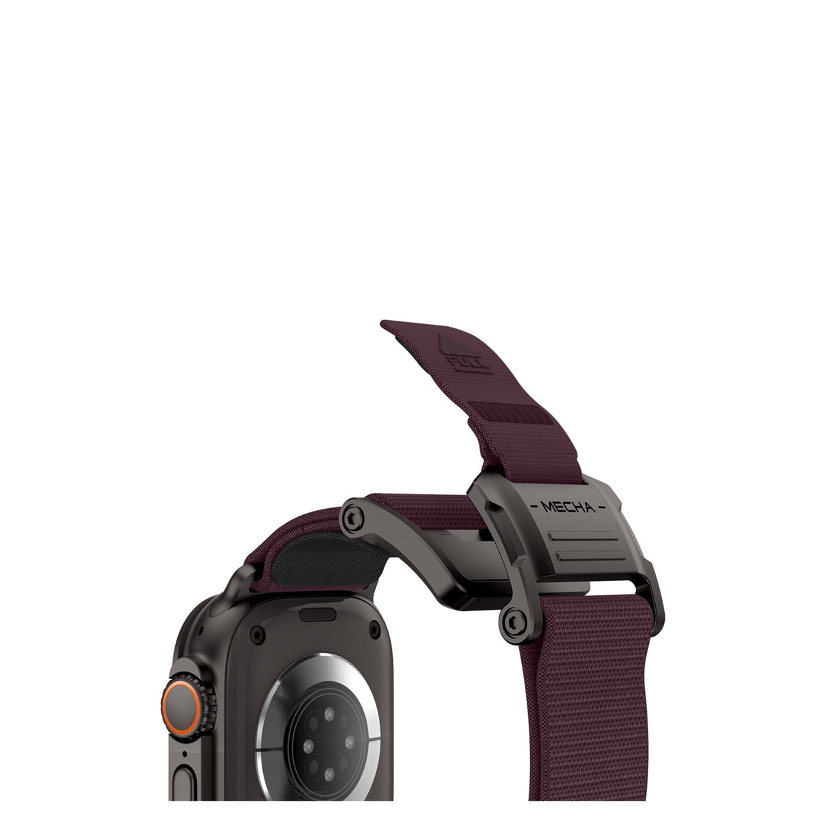 Mohseven Mecha Apple Watch Ultra Uyumlu Hasır Kordon Siyah Mor Mohseven