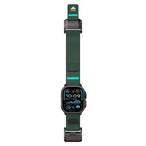 Mohseven Mecha Apple Watch Ultra Uyumlu Hasır Kordon Siyah Yeşil Mohseven