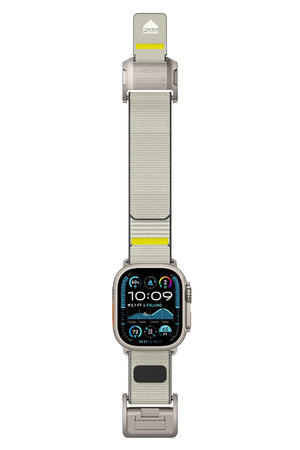 Mohseven Mecha Apple Watch Ultra Uyumlu Hasır Kordon Titanyum Bej Mohseven