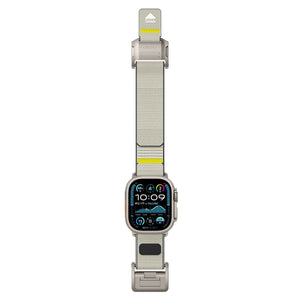 Mohseven Mecha Apple Watch Ultra Uyumlu Hasır Kordon Titanyum Bej Mohseven