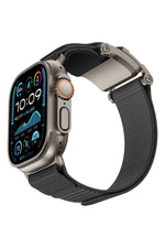 Mohseven Mecha Apple Watch Ultra Uyumlu Hasır Kordon Titanyum Gri Mohseven
