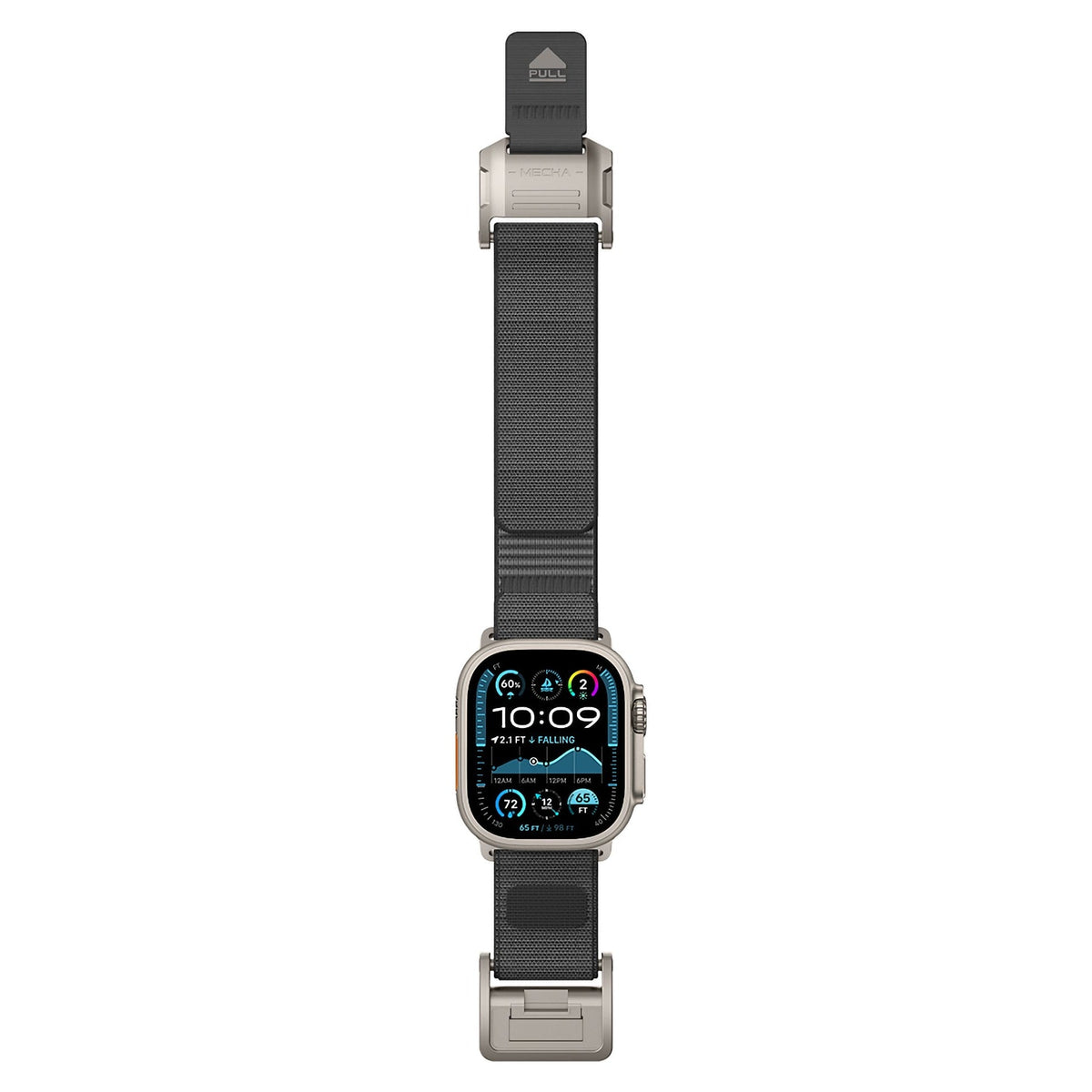 Mohseven Mecha Apple Watch Ultra Uyumlu Hasır Kordon Titanyum Gri Mohseven