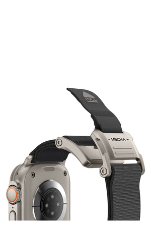 Mohseven Mecha Apple Watch Ultra Uyumlu Hasır Kordon Titanyum Gri Mohseven