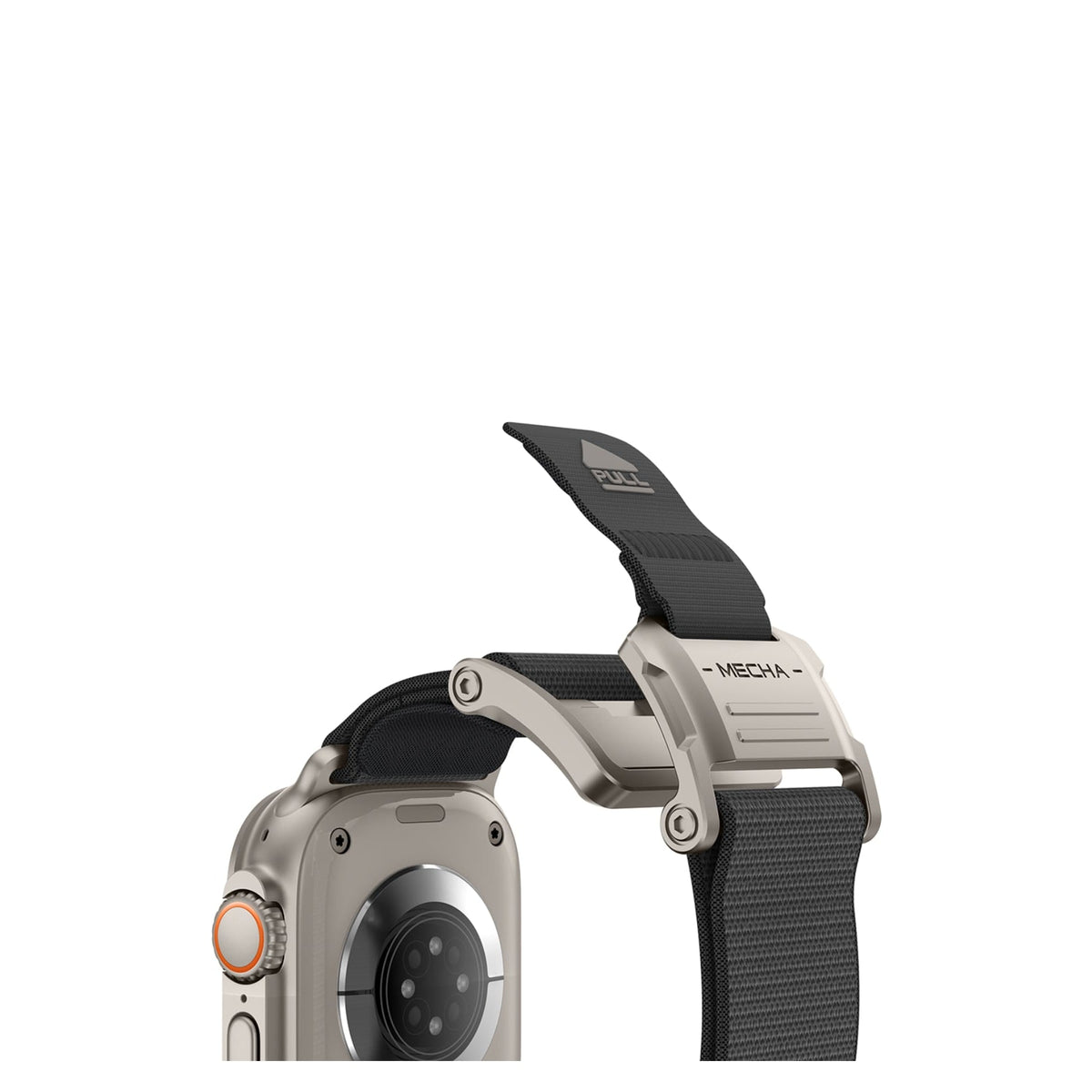 Mohseven Mecha Apple Watch Ultra Uyumlu Hasır Kordon Titanyum Gri Mohseven