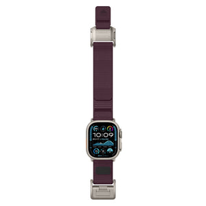 Mohseven Mecha Apple Watch Ultra Uyumlu Hasır Kordon Titanyum Mor Mohseven
