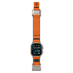 Mohseven Mecha Apple Watch Ultra Uyumlu Hasır Kordon Titanyum Turuncu Mohseven