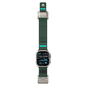 Mohseven Mecha Apple Watch Ultra Uyumlu Hasır Kordon Titanyum Yeşil Mohseven