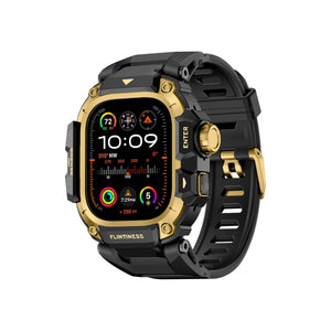 Mohseven Punk Fortress Apple Watch Ultra Uyumlu Silikon Kordon Gold Mohseven