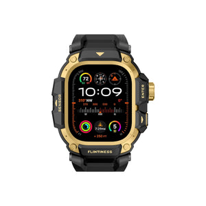 Mohseven Punk Fortress Apple Watch Ultra Uyumlu Silikon Kordon Gold Mohseven