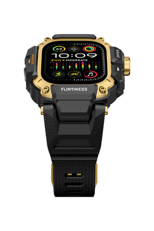 Mohseven Punk Fortress Apple Watch Ultra Uyumlu Silikon Kordon Gold Mohseven