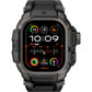 Mohseven Punk Fortress Apple Watch Ultra Uyumlu Silikon Kordon Siyah