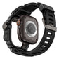 Mohseven Punk Fortress Apple Watch Ultra Uyumlu Silikon Kordon Siyah