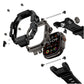 Mohseven Punk Fortress Apple Watch Ultra Uyumlu Silikon Kordon Siyah