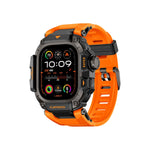 Mohseven Punk Fortress Apple Watch Ultra Uyumlu Silikon Kordon Turuncu Mohseven