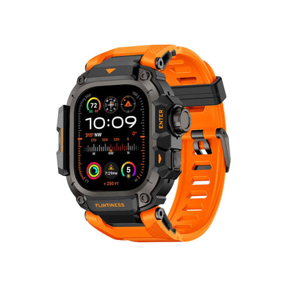 Mohseven Punk Fortress Apple Watch Ultra Uyumlu Silikon Kordon Turuncu Mohseven