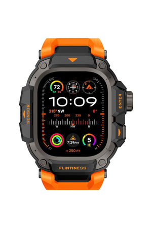 Mohseven Punk Fortress Apple Watch Ultra Uyumlu Silikon Kordon Turuncu