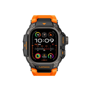 Mohseven Punk Fortress Apple Watch Ultra Uyumlu Silikon Kordon Turuncu Mohseven