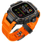 Mohseven Punk Fortress Apple Watch Ultra Uyumlu Silikon Kordon Turuncu