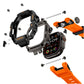 Mohseven Punk Fortress Apple Watch Ultra Uyumlu Silikon Kordon Turuncu