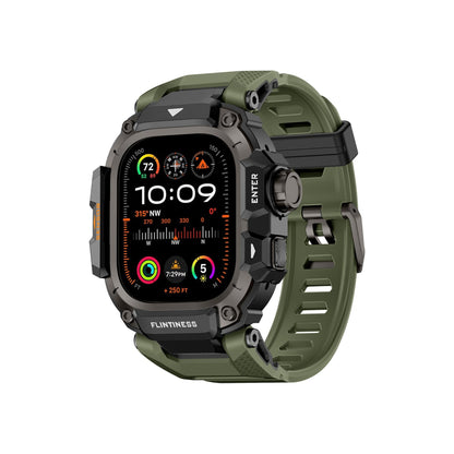 Mohseven Punk Fortress Apple Watch Ultra Uyumlu Silikon Kordon Yeşil Mohseven