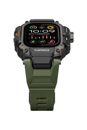 Mohseven Punk Fortress Apple Watch Ultra Uyumlu Silikon Kordon Yeşil Mohseven