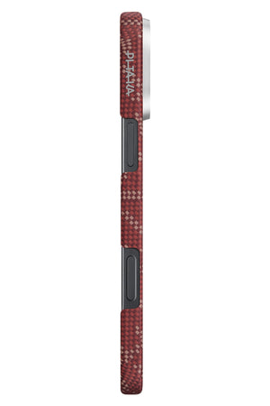 Pitaka Monogram iPhone 16 Pro MagSafe Uyumlu Aramid Fiber Kılıf Kırmızı Pitaka